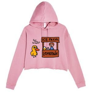 The Duck Song Got Any Grapes Funny Meme Crop Fleece Hoodie