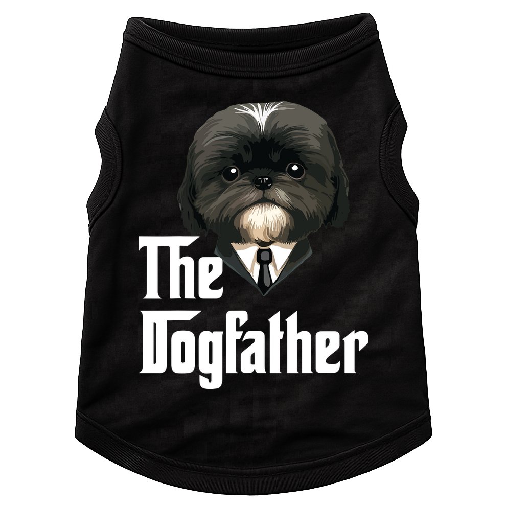 The Dogfather Shih Tzu Dad Shih Tzu Papa Funny Dog Owner Doggie Tank