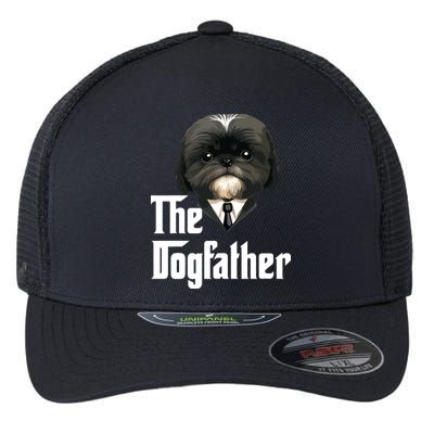 The Dogfather Shih Tzu Dad Shih Tzu Papa Funny Dog Owner Flexfit Unipanel Trucker Cap