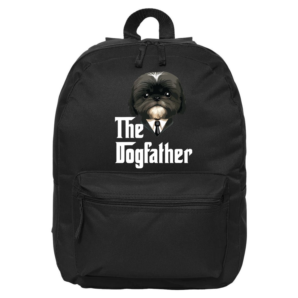 The Dogfather Shih Tzu Dad Shih Tzu Papa Funny Dog Owner 16 in Basic Backpack