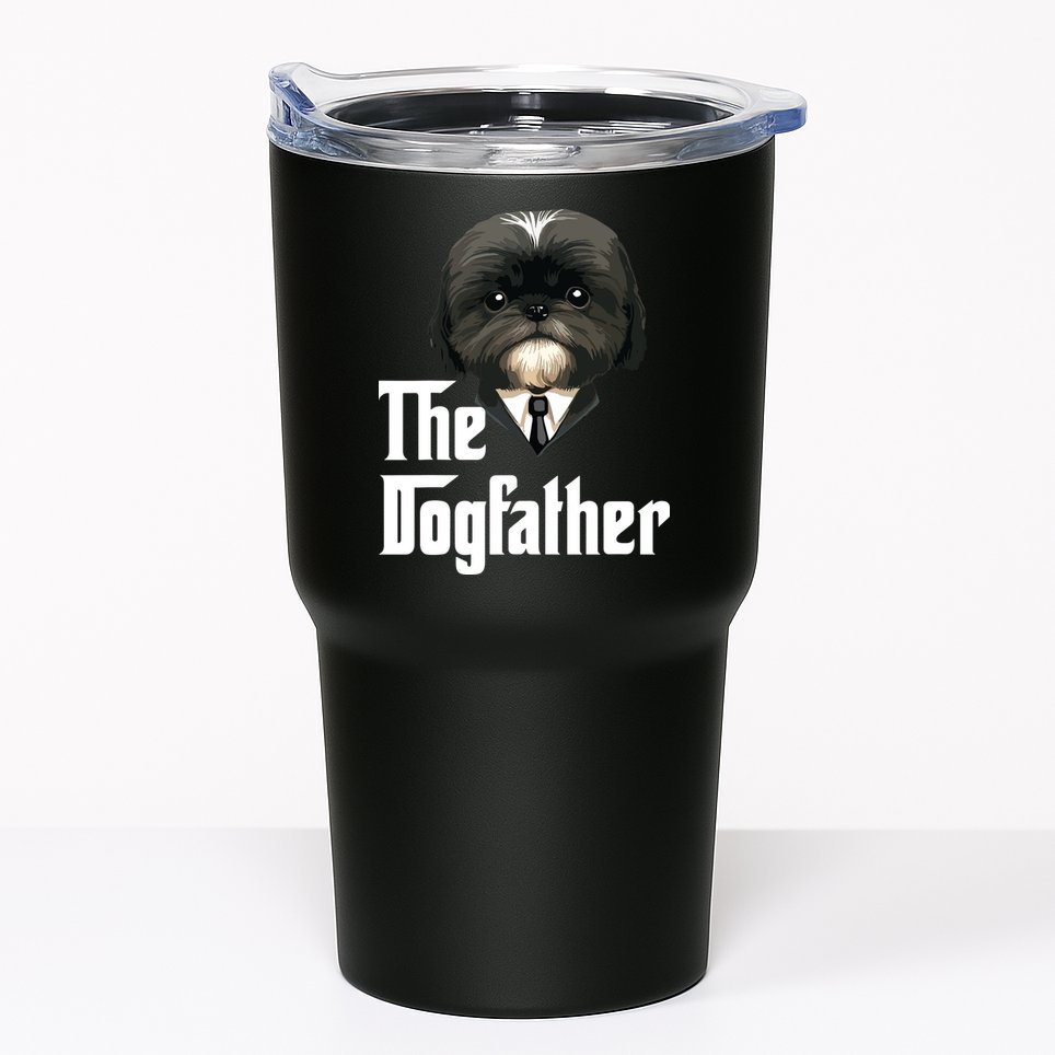The Dogfather Shih Tzu Dad Shih Tzu Papa Funny Dog Owner Tumbler