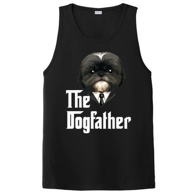 The Dogfather Shih Tzu Dad Shih Tzu Papa Funny Dog Owner PosiCharge Competitor Tank