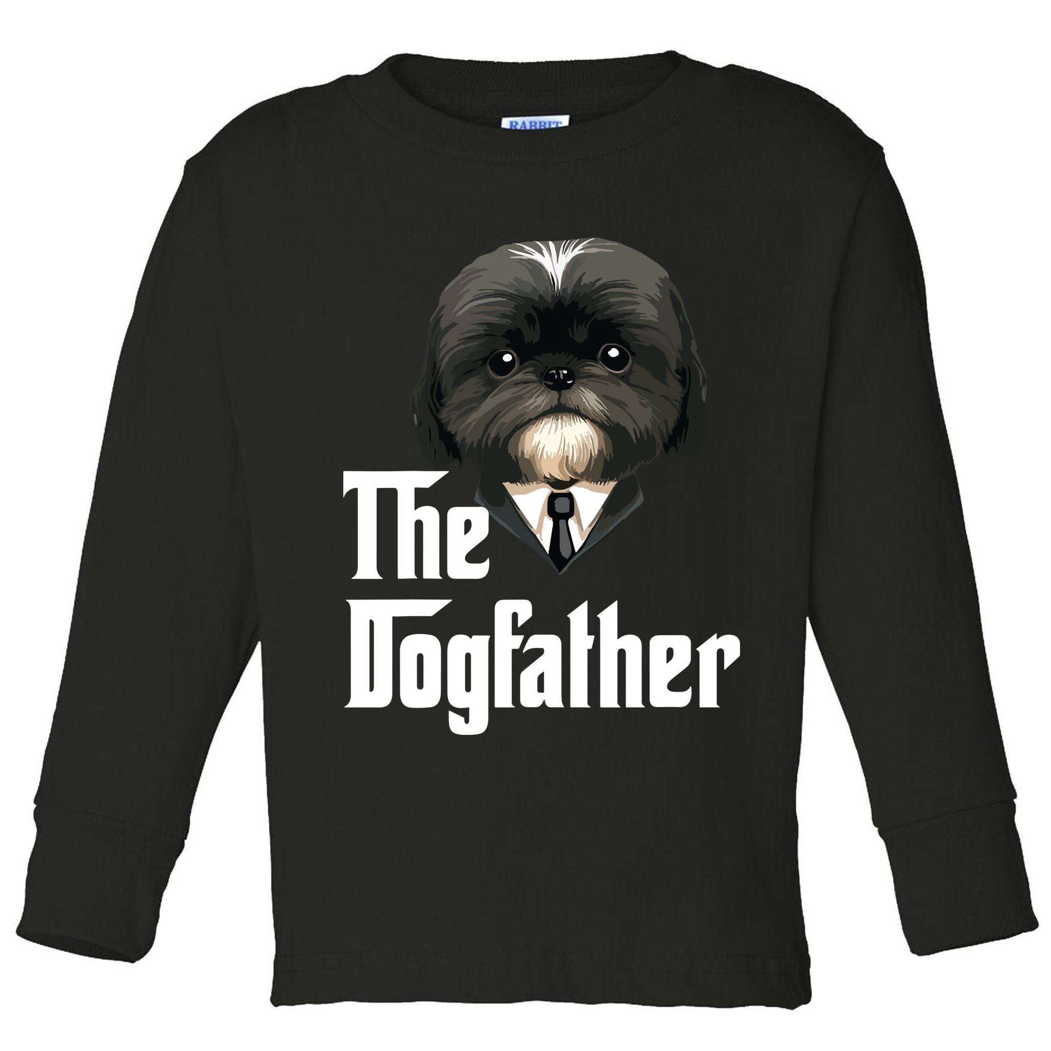 The Dogfather Shih Tzu Dad Shih Tzu Papa Funny Dog Owner Toddler Long Sleeve Shirt