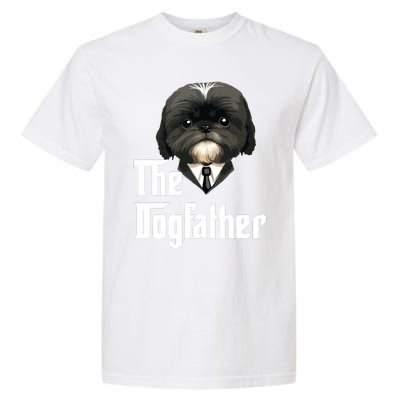 The Dogfather Shih Tzu Dad Shih Tzu Papa Funny Dog Owner Garment-Dyed Heavyweight T-Shirt