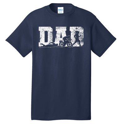 Triathlon Dad Swim Bike Run Fathers Day Tall T-Shirt