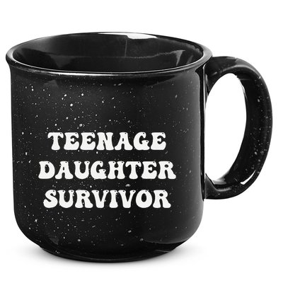 Teenage Daughter Survivor Teenager Dad Mom Groovy FatherS 15oz Campfire Ceramic Mug