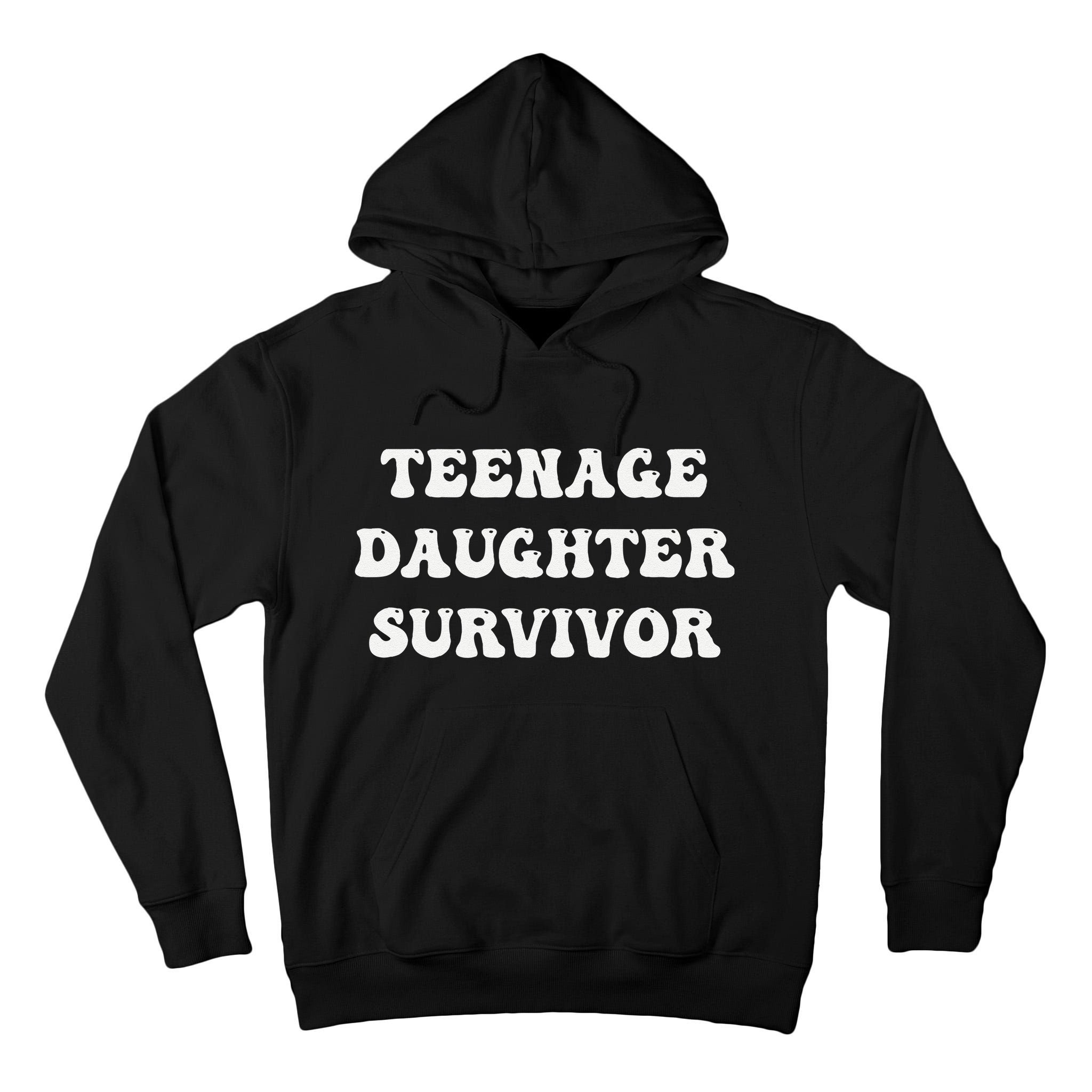 Teenage Daughter Survivor Teenager Dad Mom Groovy FatherS Tall Hoodie