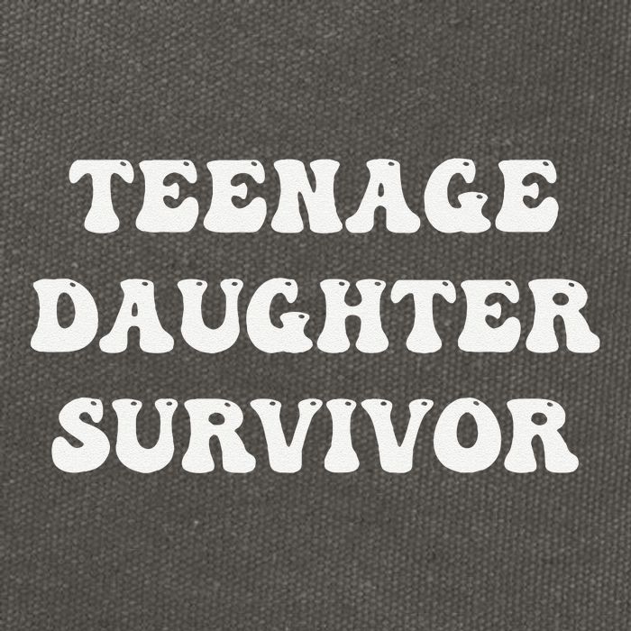 Teenage Daughter Survivor Teenager Dad Mom Groovy FatherS Cotton Canvas Backpack