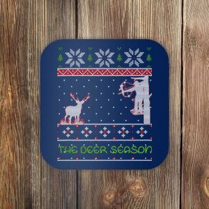 The Deer Season With Xmas Coaster