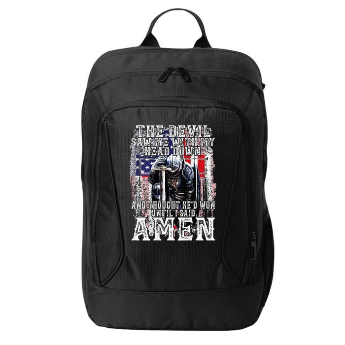 The Devil Saw Me With My Head Down Thought HeD Won On Back City Backpack