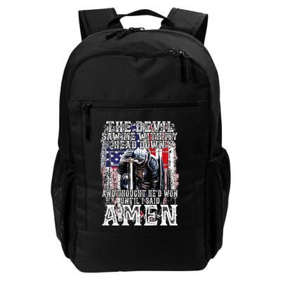 The Devil Saw Me With My Head Down Thought HeD Won On Back Backpack