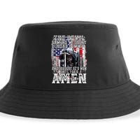 The Devil Saw Me With My Head Down Thought HeD Won On Back Sustainable Bucket Hat