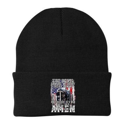 The Devil Saw Me With My Head Down Thought HeD Won On Back Beanie