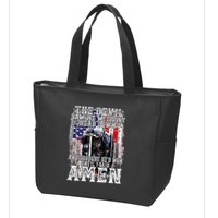The Devil Saw Me With My Head Down Thought HeD Won On Back Zip Tote Bag