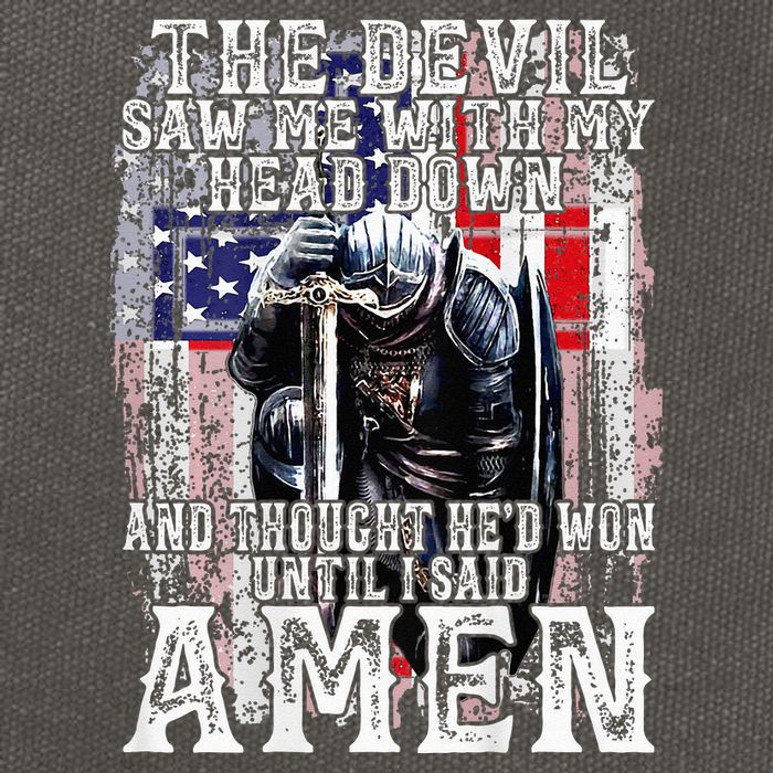 The Devil Saw Me With My Head Down Thought HeD Won On Back Cotton Canvas Backpack