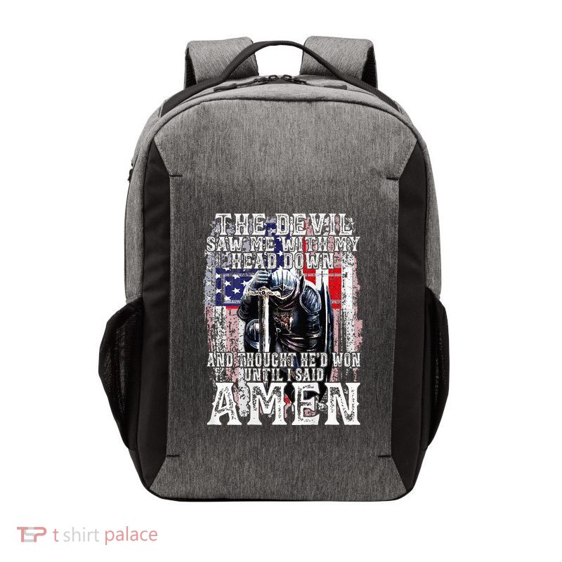 The Devil Saw Me With My Head Down Thought HeD Won On Back Vector Backpack