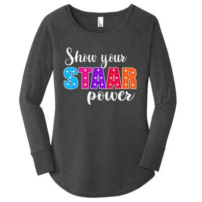 Test Day Show Your STAAR Power funny Teacher day Women's Perfect Tri Tunic Long Sleeve Shirt