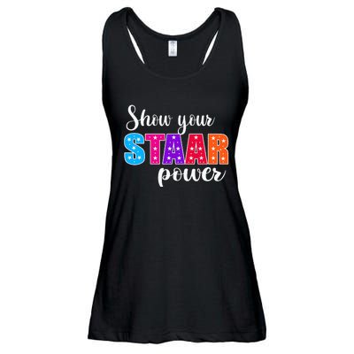 Test Day Show Your STAAR Power funny Teacher day Ladies Essential Flowy Tank