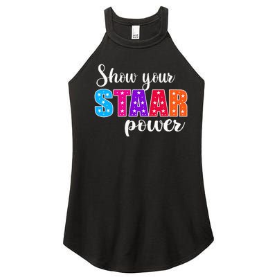 Test Day Show Your STAAR Power funny Teacher day Women’s Perfect Tri Rocker Tank