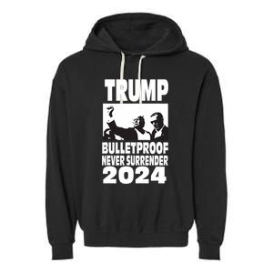 Teflon Don Trump 2024 Bulletproof Never Surrender Legend Garment-Dyed Fleece Hoodie