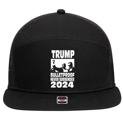 Teflon Don Trump 2024 Bulletproof Never Surrender Legend 7 Panel Mesh Trucker Snapback Hat