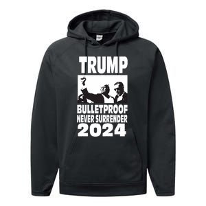 Teflon Don Trump 2024 Bulletproof Never Surrender Legend Performance Fleece Hoodie