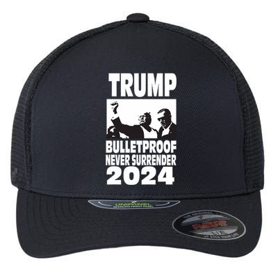 Teflon Don Trump 2024 Bulletproof Never Surrender Legend Flexfit Unipanel Trucker Cap