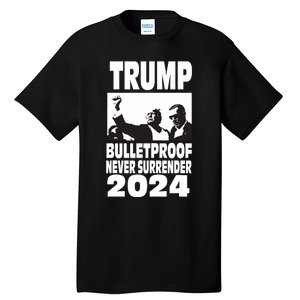 Teflon Don Trump 2024 Bulletproof Never Surrender Legend Tall T-Shirt