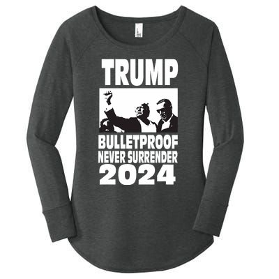 Teflon Don Trump 2024 Bulletproof Never Surrender Legend Women's Perfect Tri Tunic Long Sleeve Shirt