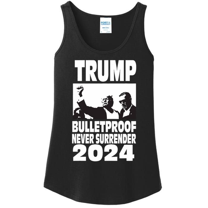 Teflon Don Trump 2024 Bulletproof Never Surrender Legend Ladies Essential Tank