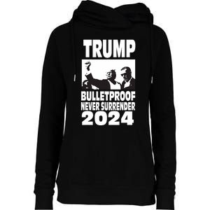 Teflon Don Trump 2024 Bulletproof Never Surrender Legend Womens Funnel Neck Pullover Hood