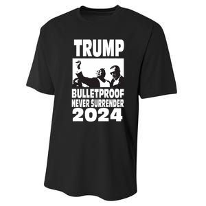 Teflon Don Trump 2024 Bulletproof Never Surrender Legend Performance Sprint T-Shirt