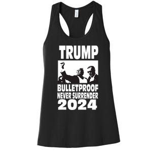 Teflon Don Trump 2024 Bulletproof Never Surrender Legend Women's Racerback Tank