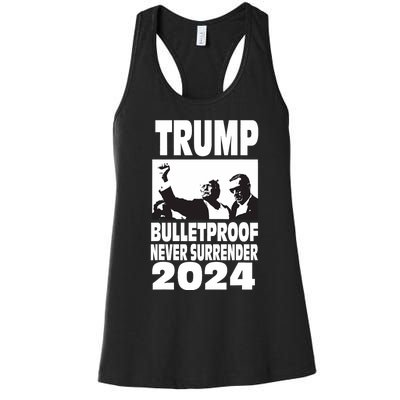 Teflon Don Trump 2024 Bulletproof Never Surrender Legend Women's Racerback Tank