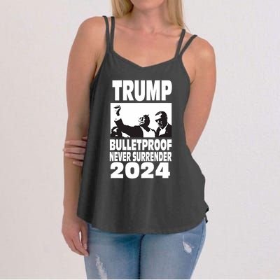 Teflon Don Trump 2024 Bulletproof Never Surrender Legend Women's Strappy Tank