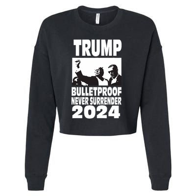 Teflon Don Trump 2024 Bulletproof Never Surrender Legend Cropped Pullover Crew