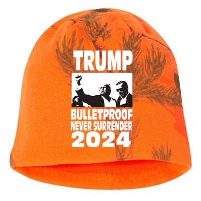 Teflon Don Trump 2024 Bulletproof Never Surrender Legend Kati - Camo Knit Beanie