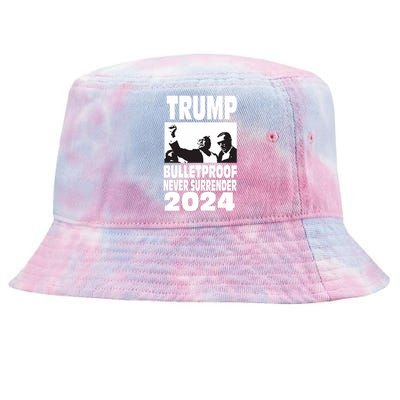 Teflon Don Trump 2024 Bulletproof Never Surrender Legend Tie-Dyed Bucket Hat