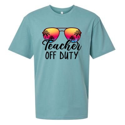 Tie Dye Teacher Off Duty Last Day Of School Teacher Summer Sueded Cloud Jersey T-Shirt