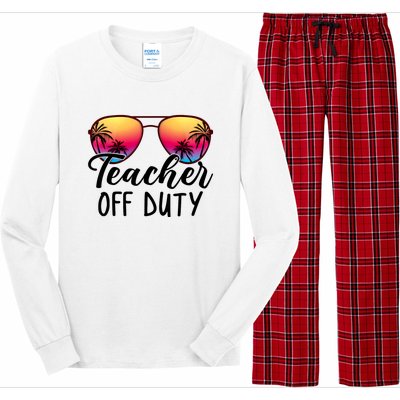 Tie Dye Teacher Off Duty Last Day Of School Teacher Summer Long Sleeve Pajama Set