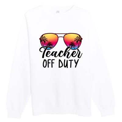 Tie Dye Teacher Off Duty Last Day Of School Teacher Summer Premium Crewneck Sweatshirt