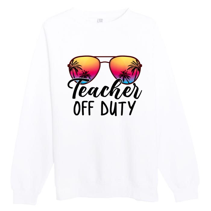 Tie Dye Teacher Off Duty Last Day Of School Teacher Summer Premium Crewneck Sweatshirt