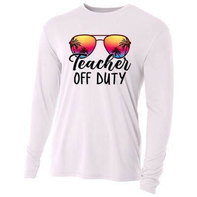 Tie Dye Teacher Off Duty Last Day Of School Teacher Summer Cooling Performance Long Sleeve Crew