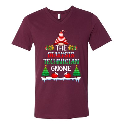 The Dialysis Technician Gnome Kidney Nurse Christmas V-Neck T-Shirt