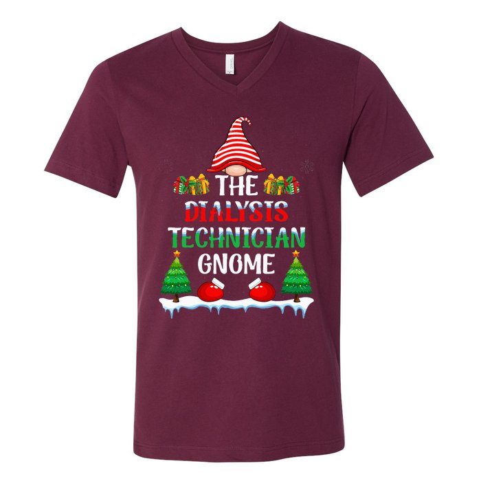 The Dialysis Technician Gnome Kidney Nurse Christmas V-Neck T-Shirt