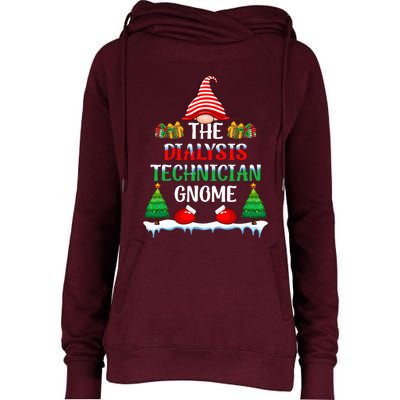 The Dialysis Technician Gnome Kidney Nurse Christmas Womens Funnel Neck Pullover Hood