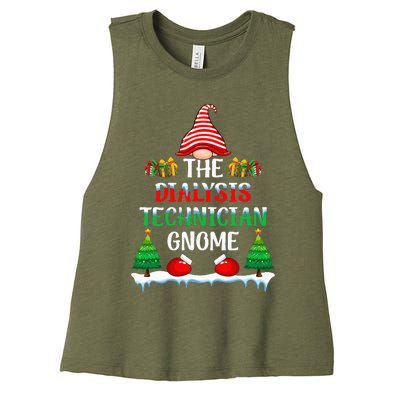 The Dialysis Technician Gnome Kidney Nurse Christmas Women's Racerback Cropped Tank