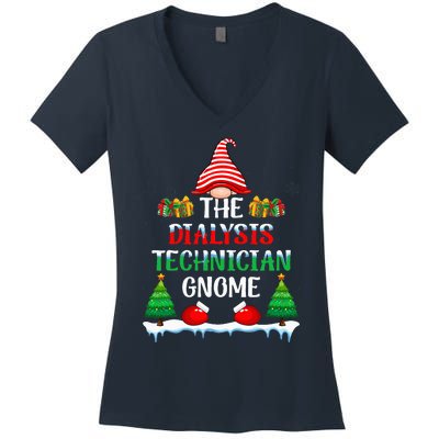 The Dialysis Technician Gnome Kidney Nurse Christmas Women's V-Neck T-Shirt