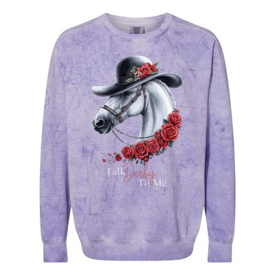 Talk Derby To Me Horse Racing Lover Derby Day Colorblast Crewneck Sweatshirt