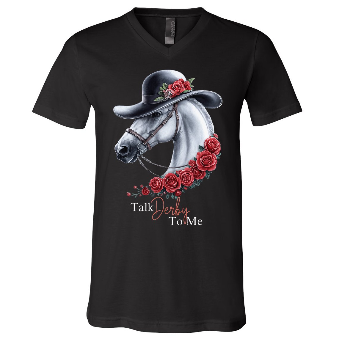 Talk Derby To Me Horse Racing Lover Derby Day V-Neck T-Shirt